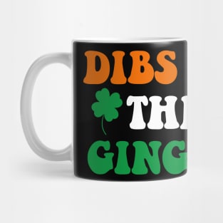 Dibs On The Ginger Retro Irish Flag Funny St Patricks Day Mug